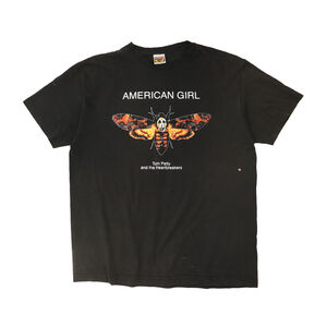 Vintage Tom Petty and the Heartbreakers American Girl Skull Moth Graphic T-Shirt